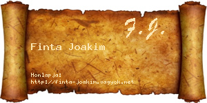 Finta Joakim névjegykártya